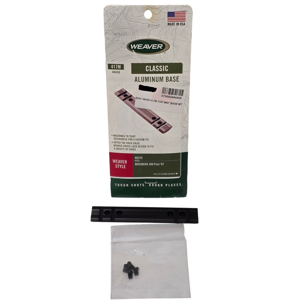 Weaver 417M Classic Aluminum Top Mount Base Mossberg 500 590 835 Matte 48440*